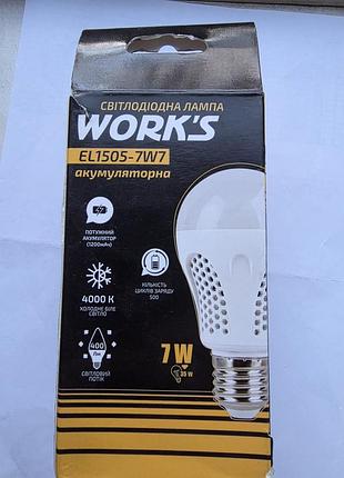 Лампа аварийная аккумуляторная led el1505-7w7 work's