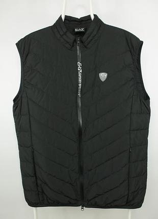 Оригинальная пуховая жилетка ea7 emporio armani black quilted down vest jacket men's