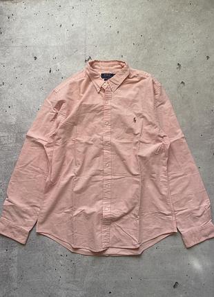 Чоловіча рожева сорочка polo ralph lauren