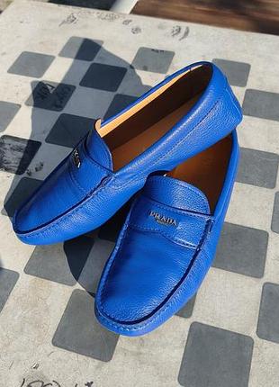 Мокасини чоловічі prada royal blue