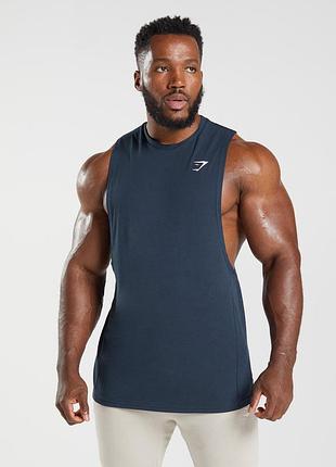 Майка чоловіча gymshark темно-синя розмір s