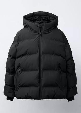 Zara новая с биркой теплая дутая курточка пуфер водоотталкивающая
