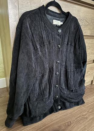 Чорний вʼязаний жіночий кардиган розмір l xl