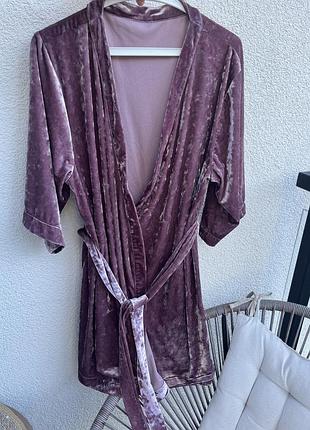 Велюровый халат кимоно от h&m 8