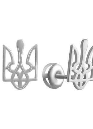 Серебряные серьги высокогокачества без камней (2133698)