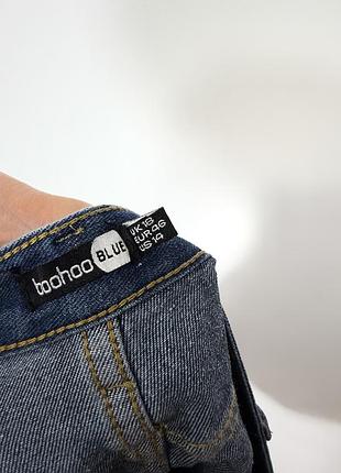 Синие короткие джинсовые шорты boohoo 3