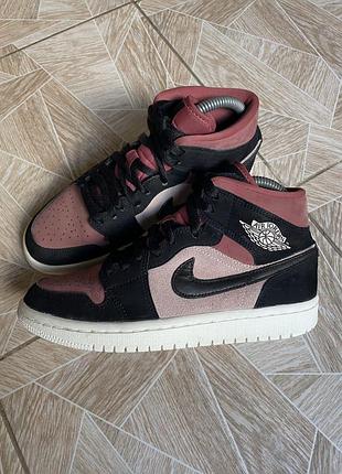 Кроссовки rare nike air jordan 1 mid se canyon rust pomegranate sneakers 2020 women’s 36