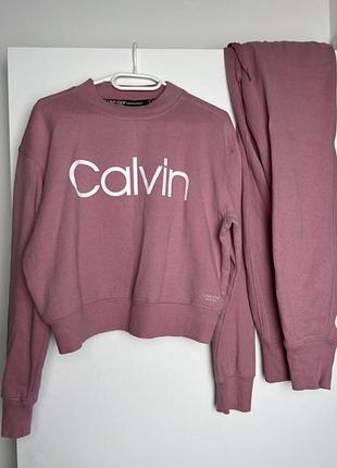 Жіночий спортивний костюм calvin klein на флісі, рожевий