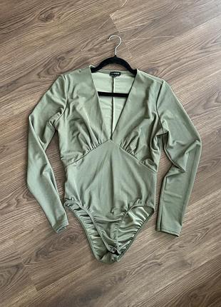 Боді жіноче river island колір оливковий хакі розмір м