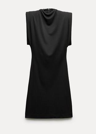Коротка жіноча сукня zara з підплічниками, чорна
