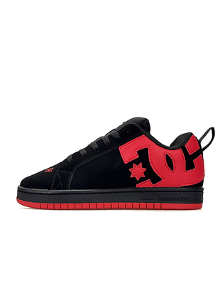Женские кроссовки dc shoes court graffik red on black