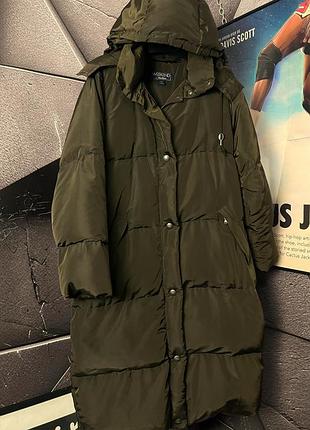 Пуховик жіночий maxmara в оливкову кольорі