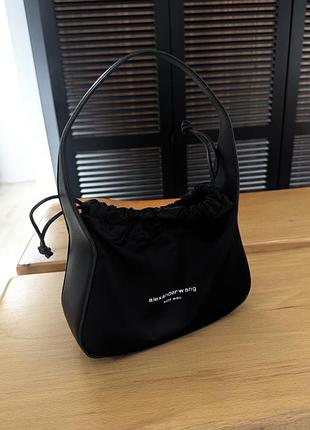 Нейлонова атласна шовкова сумочка зі шкірою alexander wang