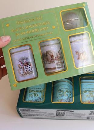 Подарочный набор чая new english teas  с металлическим ситечком 3 вкуса новый в коробке англия