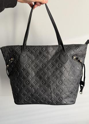 Louis vuitton чорна сумка шопер з монограмою lv tote bag y2k