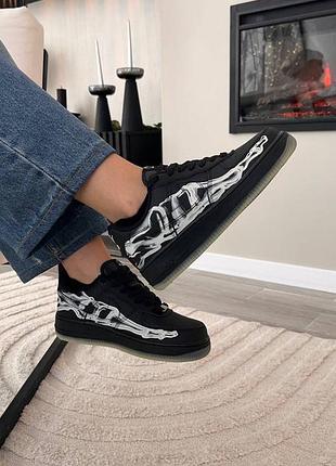 Женские кроссовки nike air force 1 low skeleton black