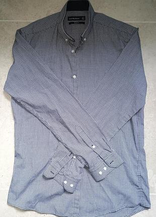 Чоловіча приталена сорочка в клітинку cedar wood state, розмір s (38) slim fit