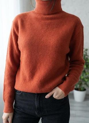 Затишний теракотовий вовняний светр із вовни uniqlo m