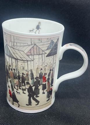 Чашка з кістяного порцеляну (fine bone china) бренду wren giftware за мотивами картини лоуренса стівена лоурі «ринок у північному місті»