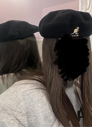 Чорна осіння класична кежуал вінтажна жиганка берет kangol кенгол