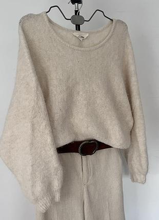 Об’ємний пухнастий светр american vintage east (альпака, вовна) — xs/s (оверсайз)