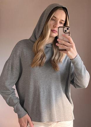 Кофта вʼязане трикотажне худі з каптуром h&m