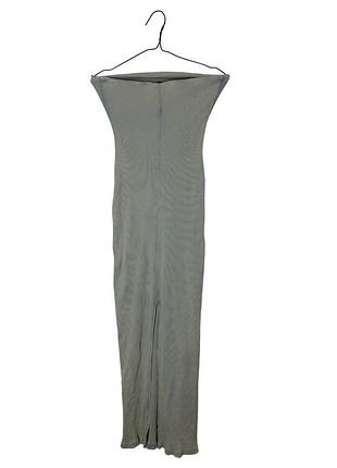 Голубое длинное платье в рубчик bershka 7