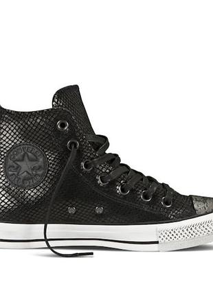 Кеди жіночі converse чорні шкіряні