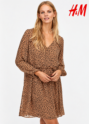 Новое шифоновое леопардовое платье, платье h&amp;m.