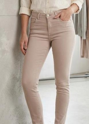 Базовые нюдовые джинсы zara basic z1975 denim, брюки zara. ///41