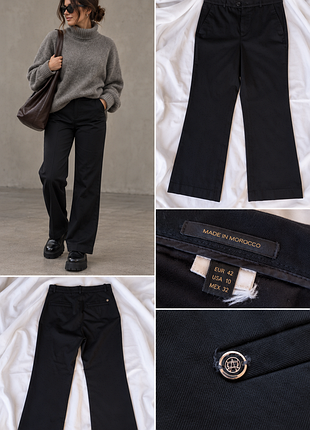 Чорні брюки massimo dutti / стрейч / прямі штани / eur 42 середня посадка