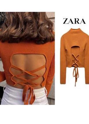 Лонгслів гольф zara з відкритою спинкою