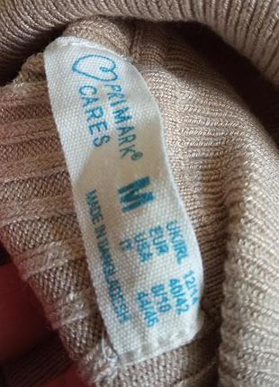 Бежевый гольф водолазка в рубчик primark 6