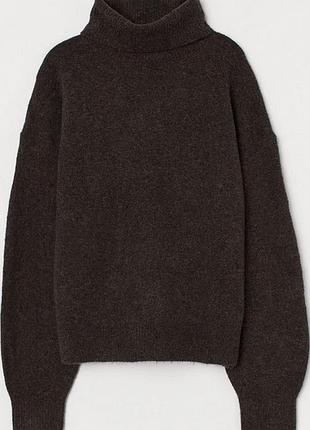 Светр жіночий h&m коричневий шоколадний з шерстю xs