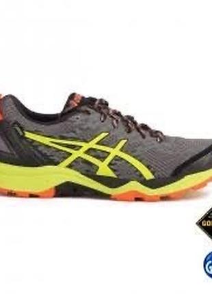 Мужские беговые gore-tex кроссовки-внедорожники be asics gel-fujitrabuco 5 g-tx (арт. t6j1n-9607) в расцветке «shark/safety yellow/black».