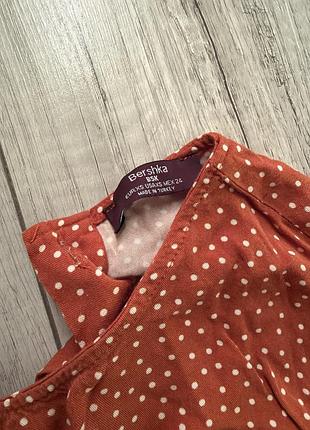 Блузка укорочена bershka у горошок, xs 2