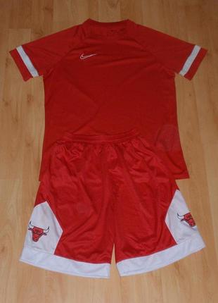 Червоний спортивний костюм/комплект nike dri-fit футболка+ chicago bulls футболка original l-xl jordan nba adidas