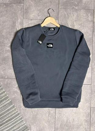 Свитшот мужской the north face, графитовый, зима/демисезон, флис, патч-логотип, sxl