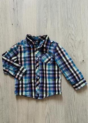 Сорочка для хлопчика h&m в клітинку, розмір 92