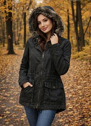 Вощена куртка парка m&amp;s collection indigo