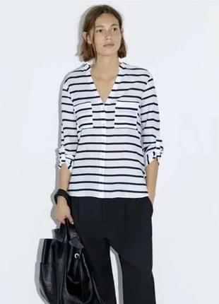 Сорочка zara m льон лляна