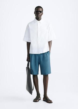 Синие мужские шорты в стиле old money zara