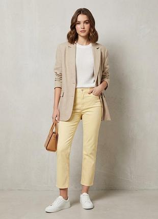 Прямые базовые джинсы sinsay denim светло-желтого цвета | размер 36 (s)