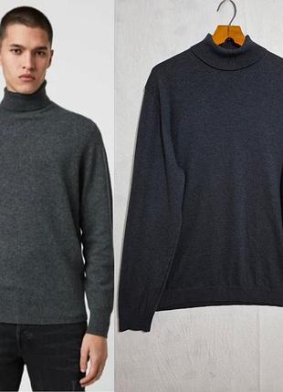 Вязаный базовый гольф, свитер под горло графитовый под горло marks&spencer