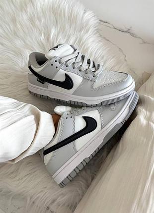 Кроссовки nike dunk white grey gore-tex termo