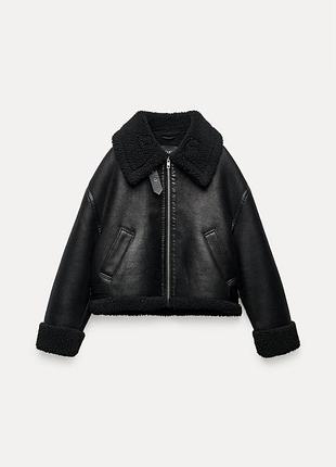 Zara дублянка куртка овчина 3548/245/800