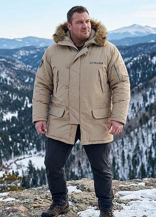 Дуже тепла, зимова чоловіча куртка парка u.s. polo assn (3-4xl)