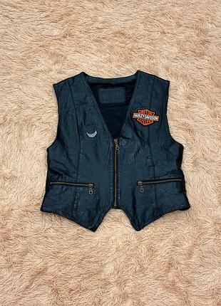 Кожанная жилетка кожанка harley davidson motor cycles харлей девидсон кожа