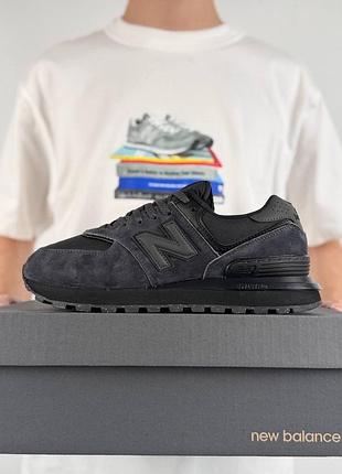 Термо кросівки new balance 574 classic gtx dark grey black
