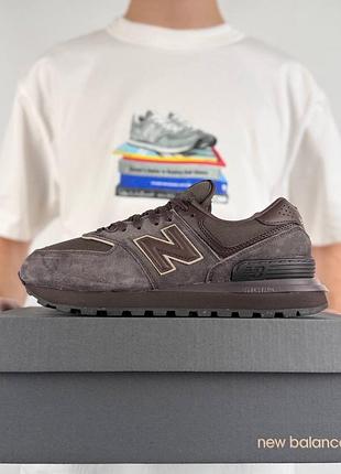 Термо кросівки new balance 574 classic gtx chocolate brown